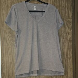 90 Degree By Reflex Heather Gray V-Neck Tee